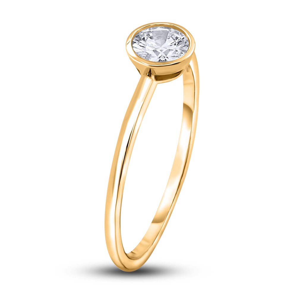 Diamond Solitaire Engagement Ring 1/4 ct tw Bezel-Set Round 14K Yellow Gold (I2/I) LEf9KG93
