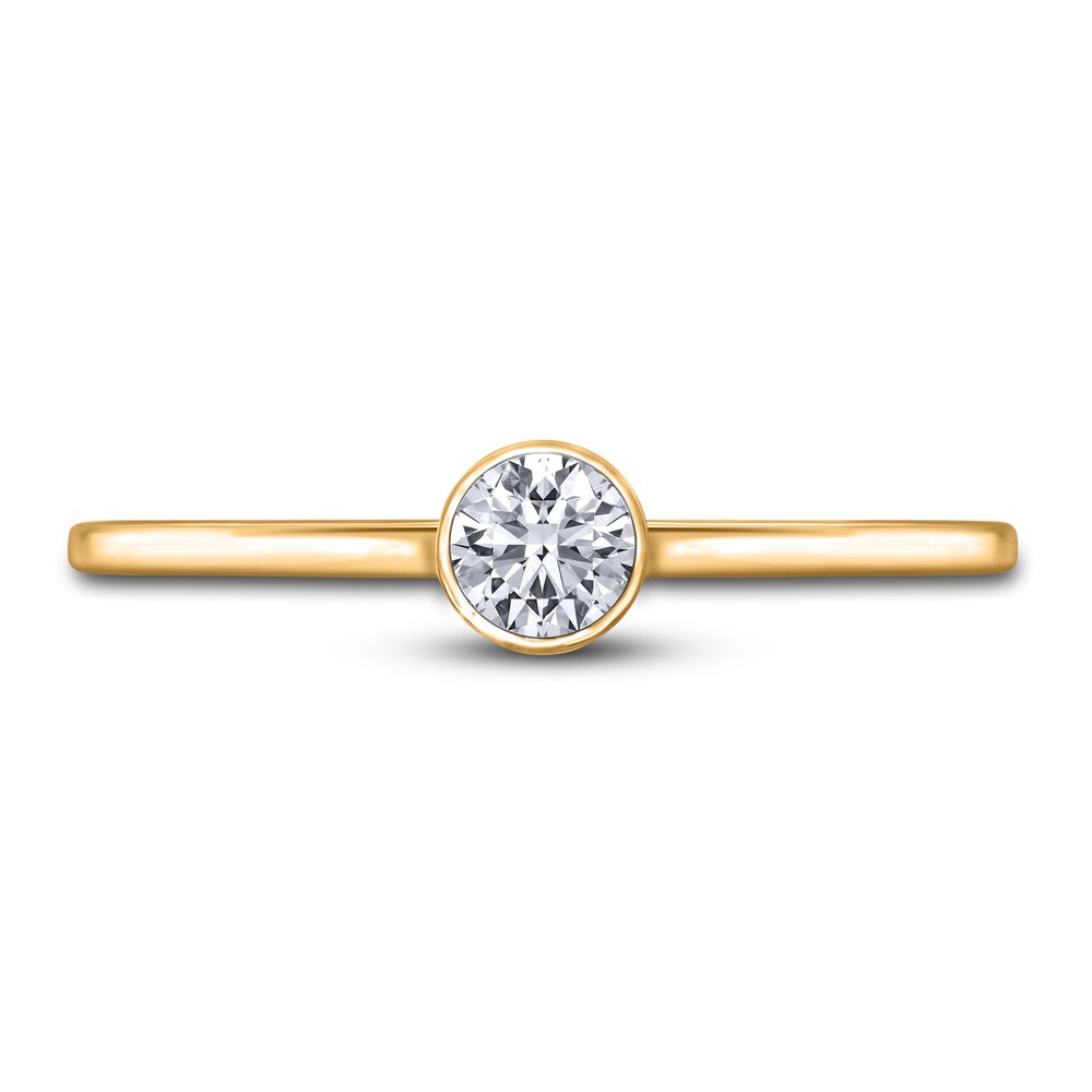 Diamond Solitaire Engagement Ring 1/4 ct tw Bezel-Set Round 14K Yellow Gold (I2/I) LEf9KG93