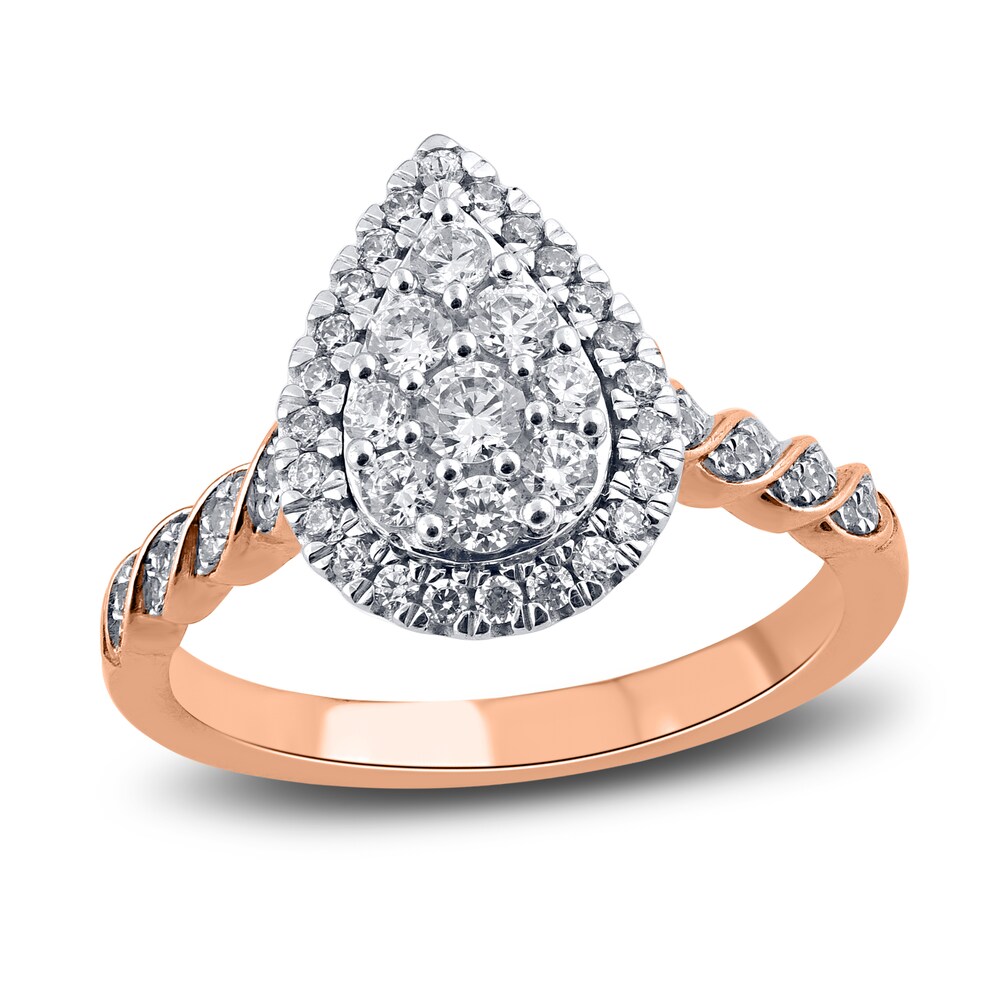Diamond Engagement Ring 5/8 ct tw Round 14K Rose Gold LMqRIQaD