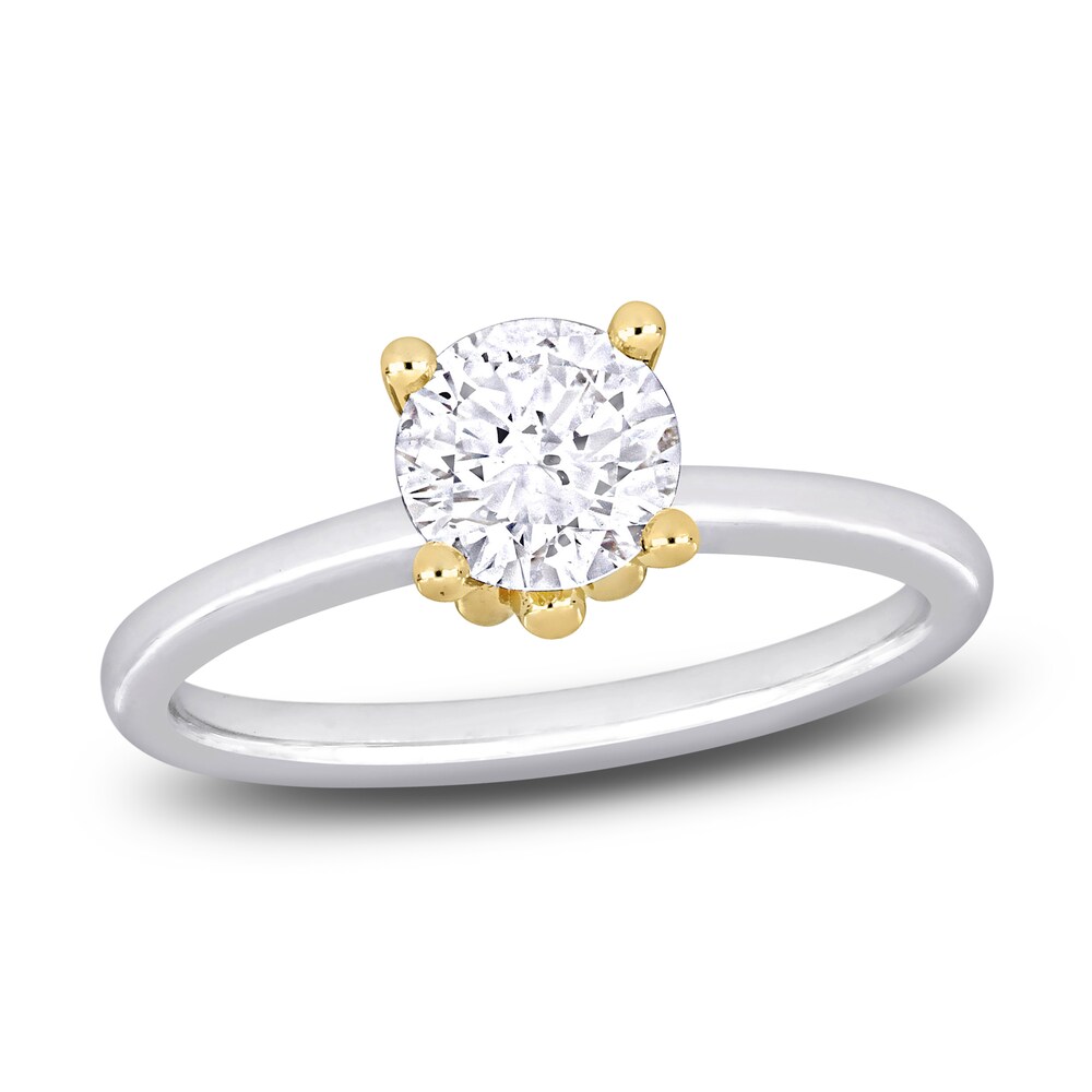 Diamond Y-Knot Solitaire Ring 1 ct tw Round 14K Two-Tone Gold (I/I1) LVyE5AhT