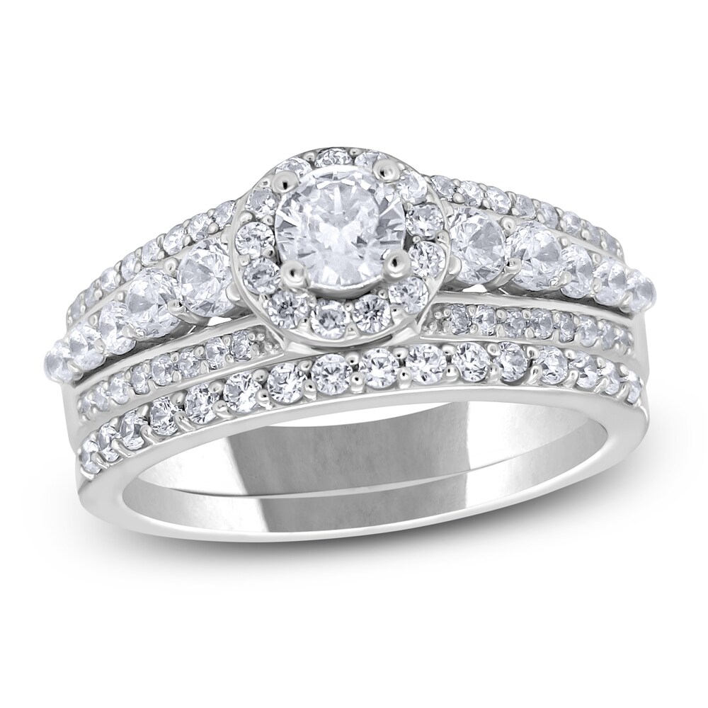 Diamond Bridal Set 1 ct tw Round 14K White Gold LbWRN0ne