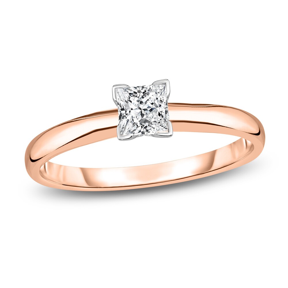 Diamond Solitaire Engagement Ring 1/5 ct tw Princess 14K Rose Gold (I2/I) LdcFhYyO