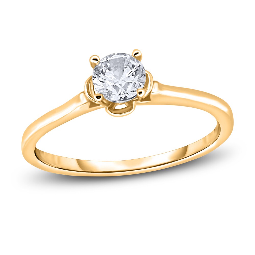 Diamond Solitaire Floral Engagement Ring 2 ct tw Round 14K Yellow Gold (I2/I) LfUpWV23