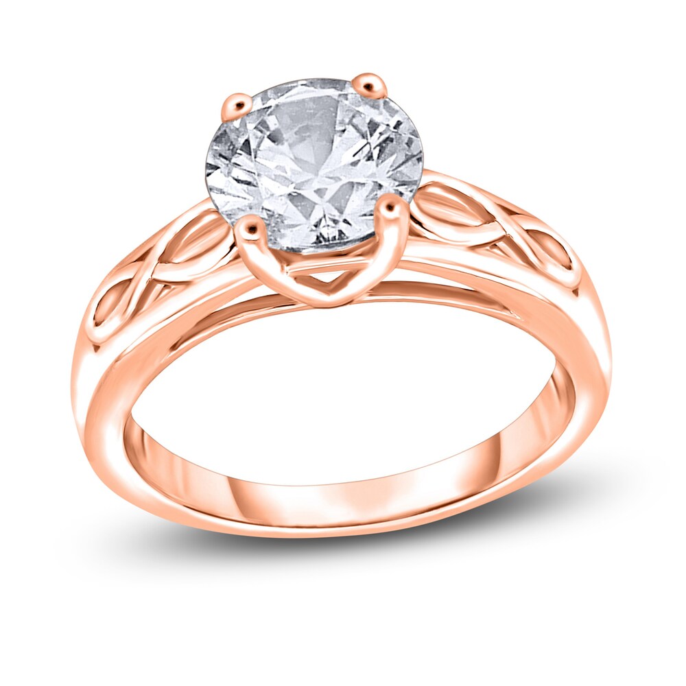Diamond Solitaire Infinity Engagement Ring 3/4 ct tw Round 14K Rose Gold (I2/I) Lhgyn3UY