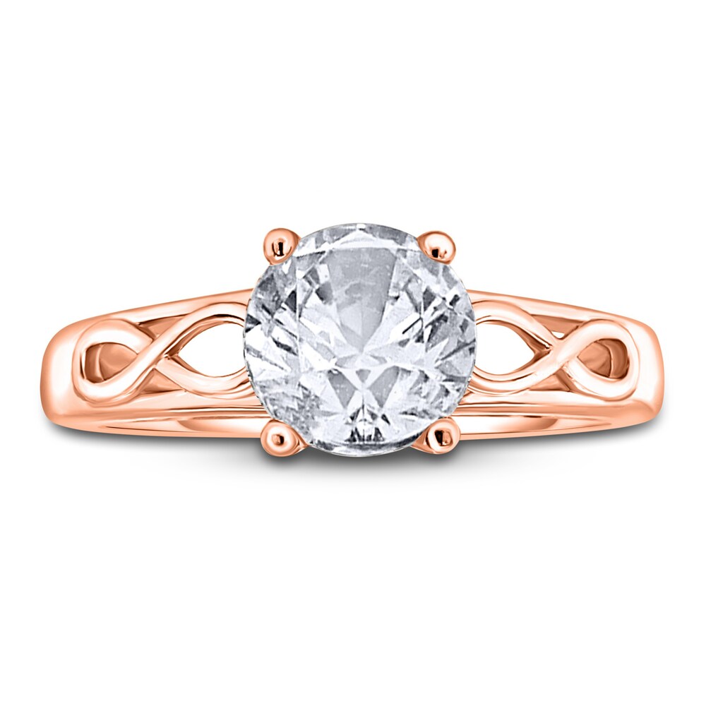 Diamond Solitaire Infinity Engagement Ring 3/4 ct tw Round 14K Rose Gold (I2/I) Lhgyn3UY