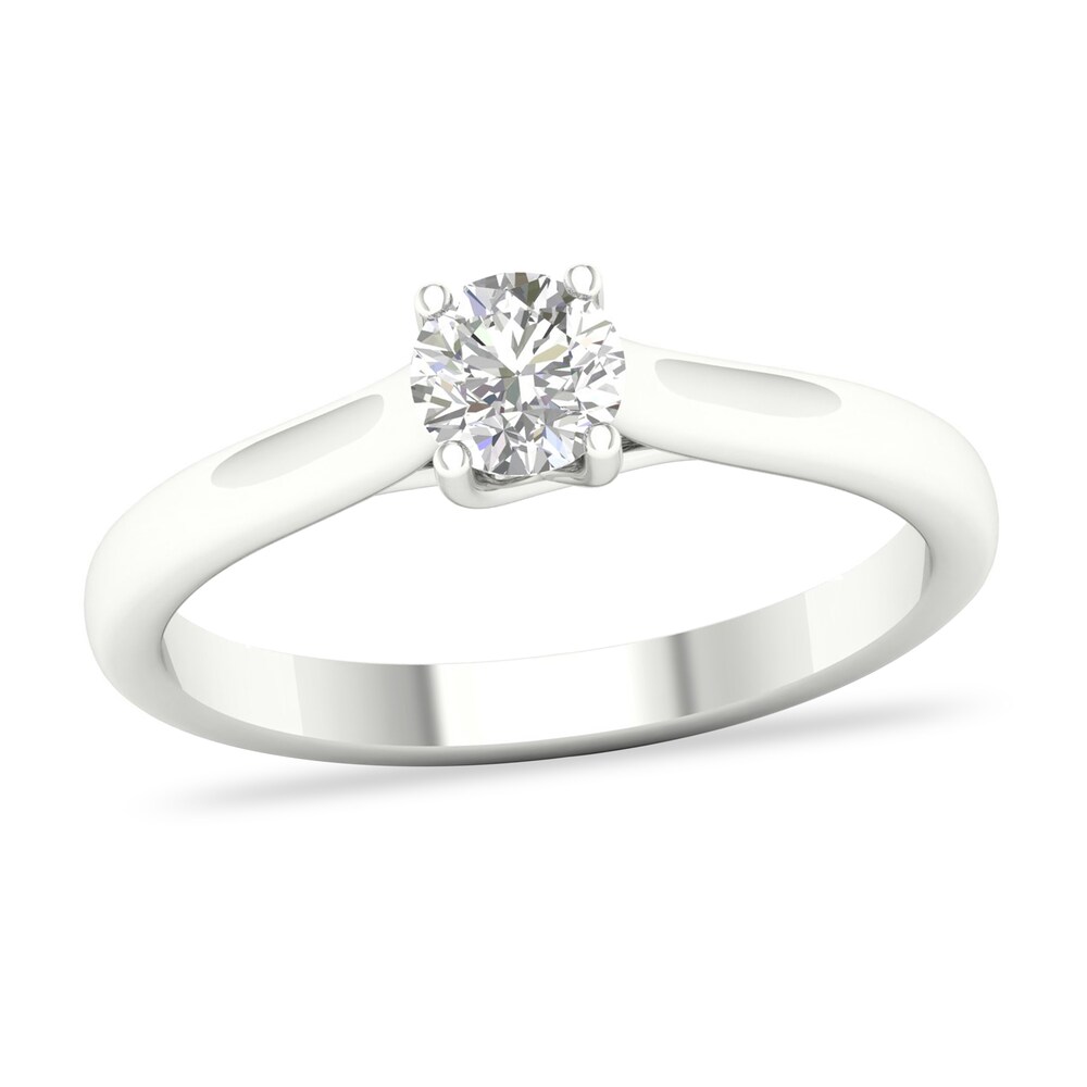 Diamond Solitaire Ring 1/4 ct tw Round-cut 14K White Gold (SI2/I) LrMptrsv