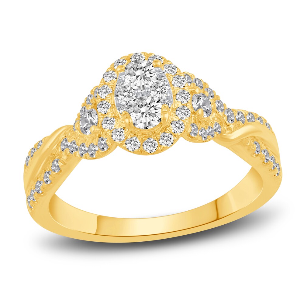 Diamond Engagement Ring 3/4 ct tw Round 14K Yellow Gold LuraYBn5