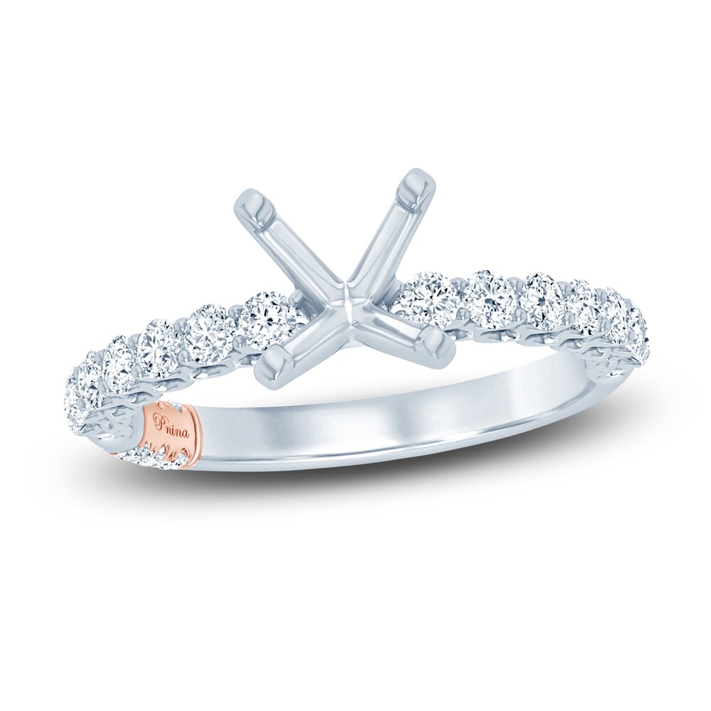 Pnina Tornai Lab-Created Diamond Engagement Ring Setting 1/2 ct tw Round 14K White Gold LycOfL3M
