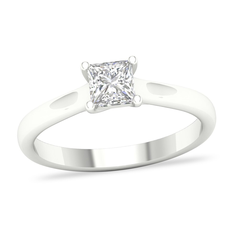 Diamond Solitaire Ring 3/4 ct tw Princess-cut 14K White Gold (SI2/I) LyuVW4Ic