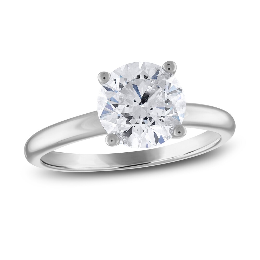 Diamond Solitaire Engagement Ring 2 ct tw Round 14K White Gold (I2/I) M7G6tz5g