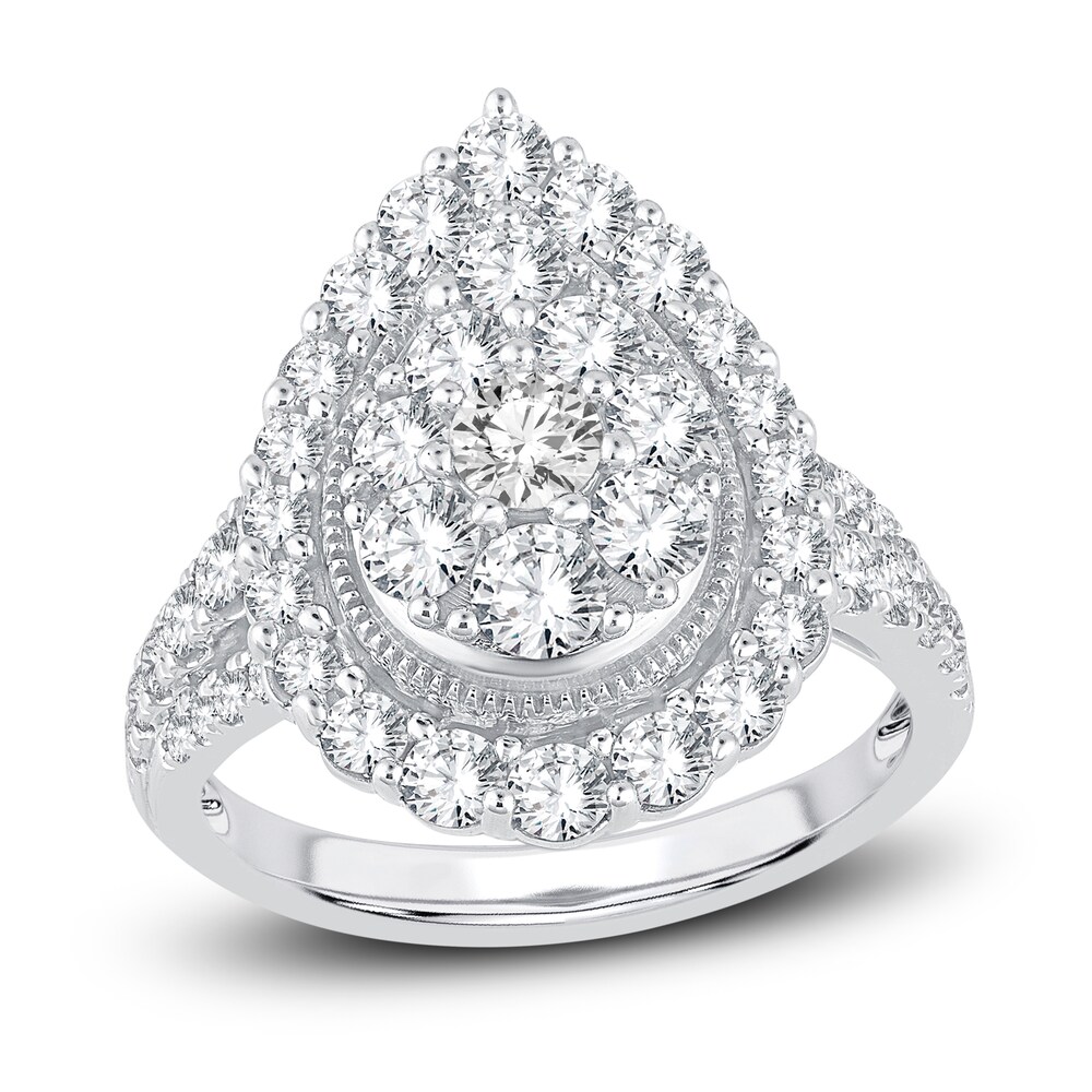 Diamond Engagement Ring 2 ct tw Round 14K White Gold MBk9dPoT