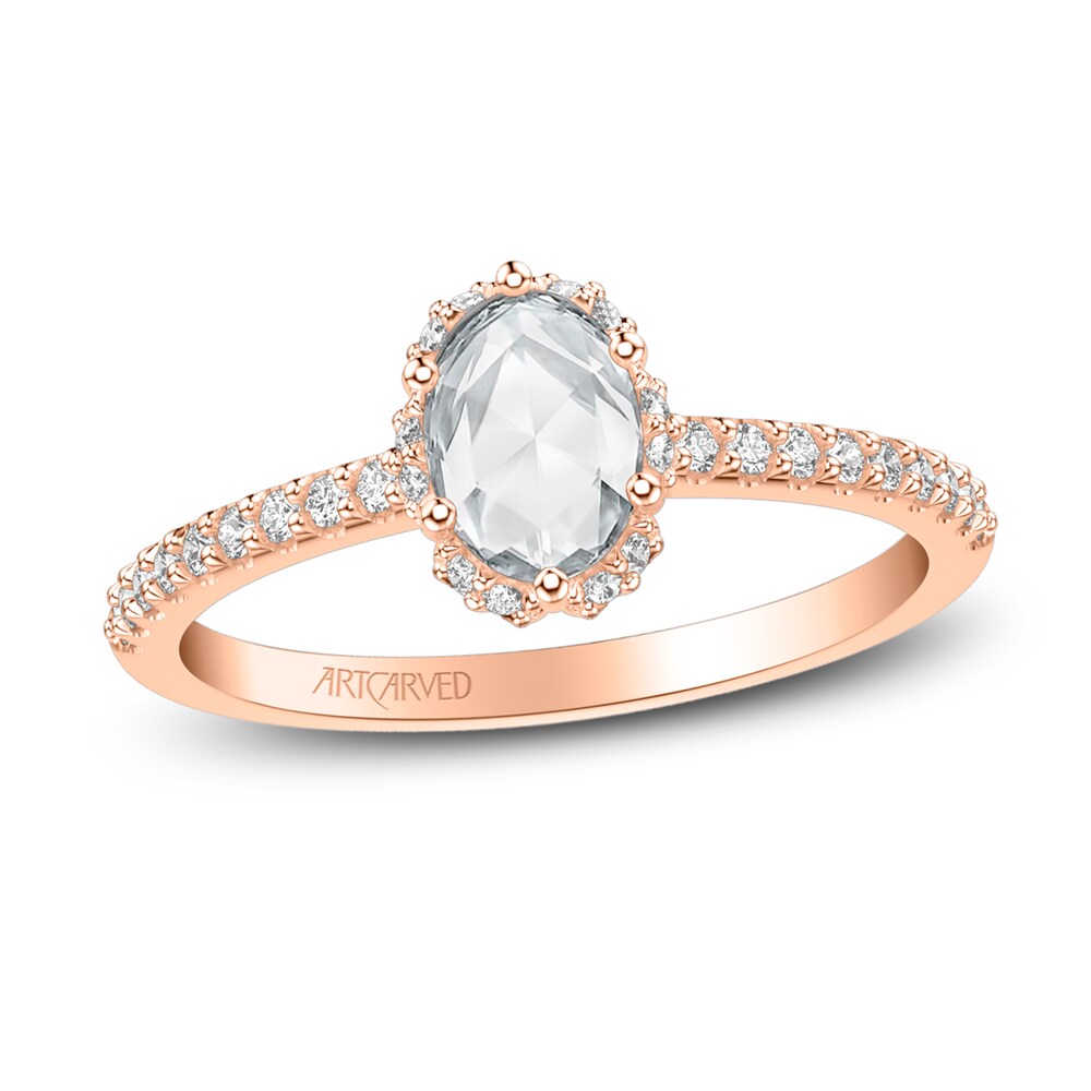 ArtCarved Rose-Cut Diamond Engagement Ring 3/4 ct tw 14K Rose Gold MCkhGA1g