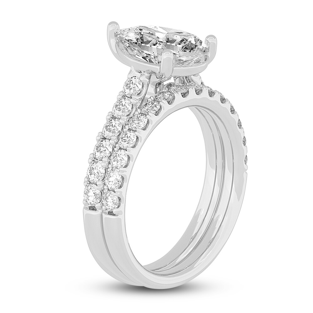 Lab-Created Diamond Bridal Set 3 ct tw Pear/Round 14K White Gold MEbGPhuf