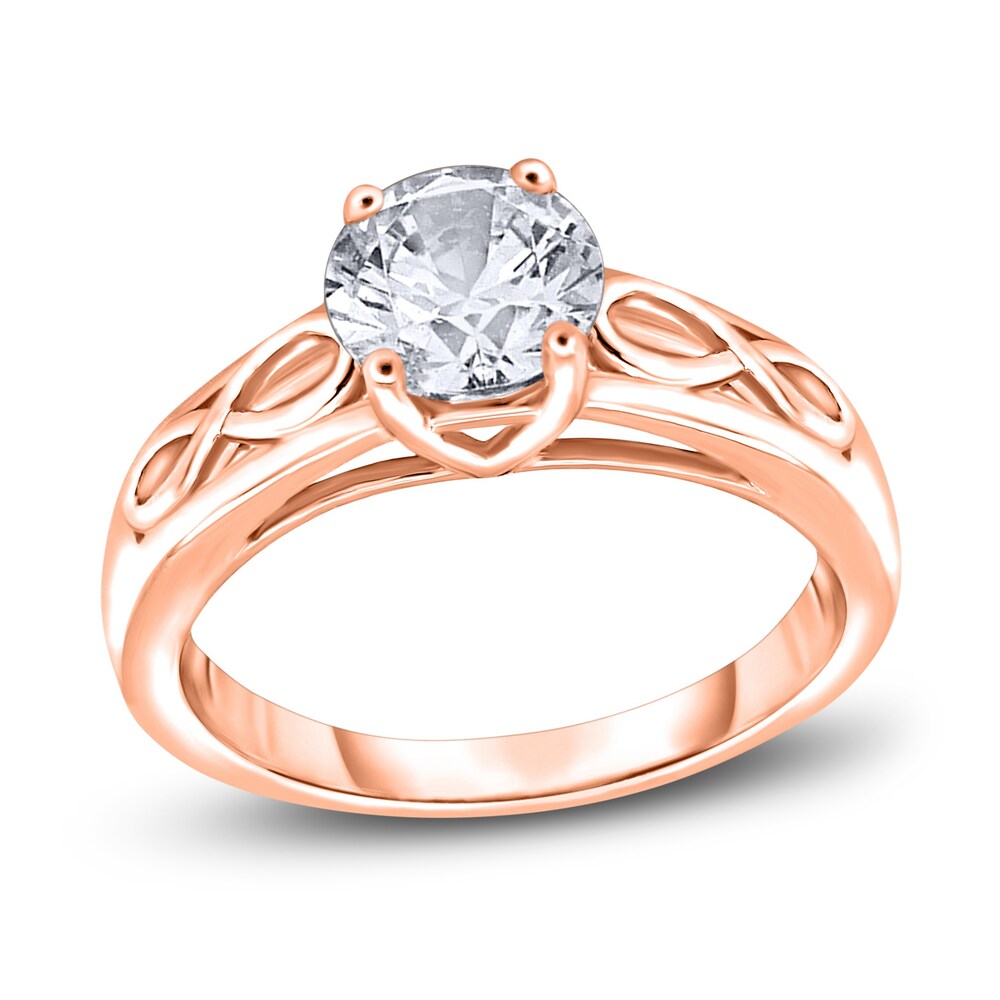Diamond Solitaire Infinity Engagement Ring 1 ct tw Round 14K Rose Gold (I2/I) MIacDWYa