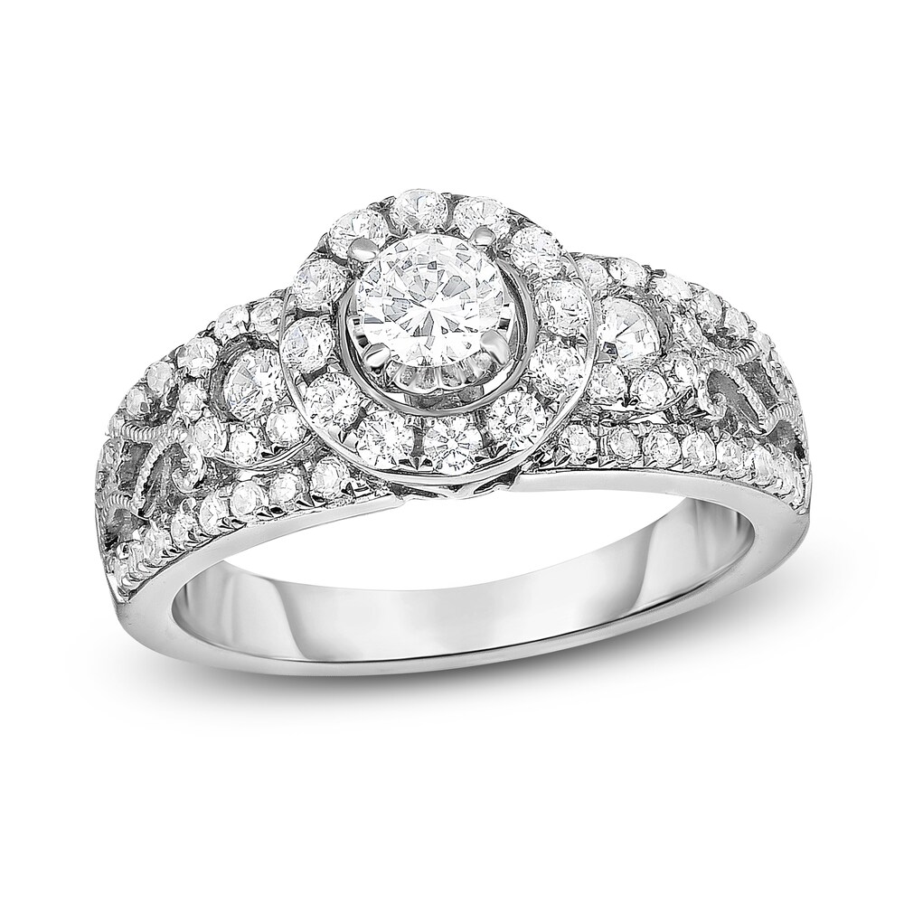 Diamond Engagement Ring 1 ct tw Round 14K White Gold MJdt7Dnz