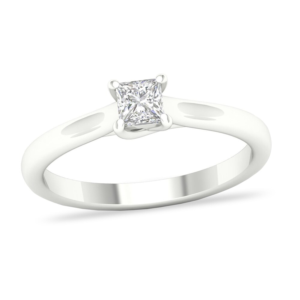 Diamond Solitaire Ring 1/3 ct tw Princess-cut Platinum (SI2/I) MJmjA929