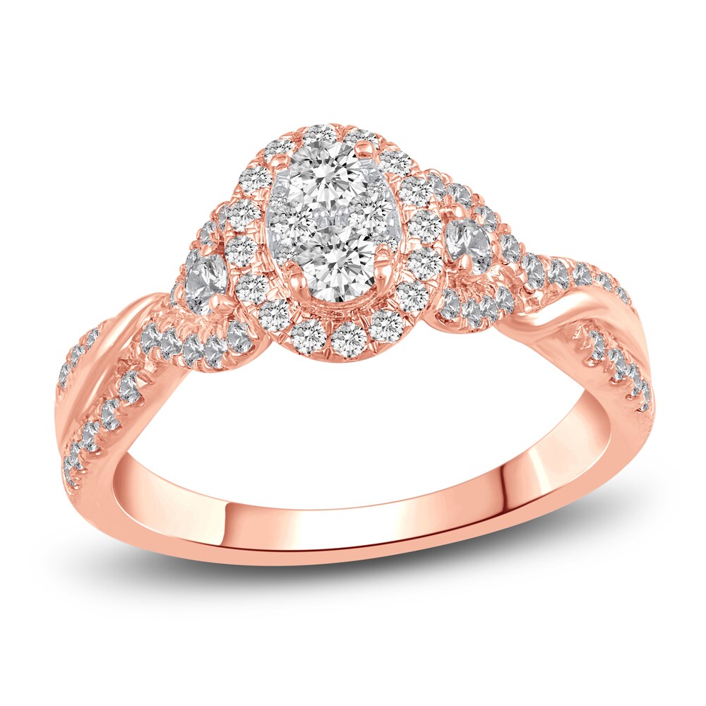 Diamond Engagement Ring 3/4 ct tw Round 14K Rose Gold MRAmtNzI