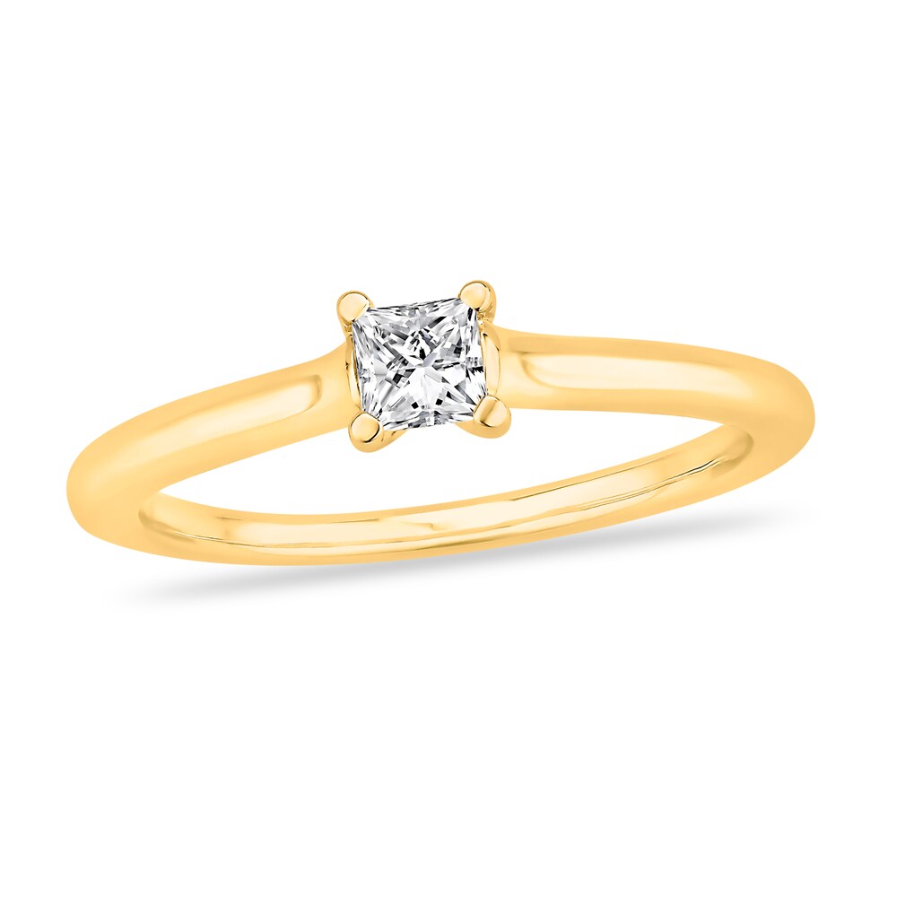 Diamond Solitaire Engagement Ring 3/8 ct tw Princess-cut 14K Yellow Gold (I2/I) MRx4FnQU