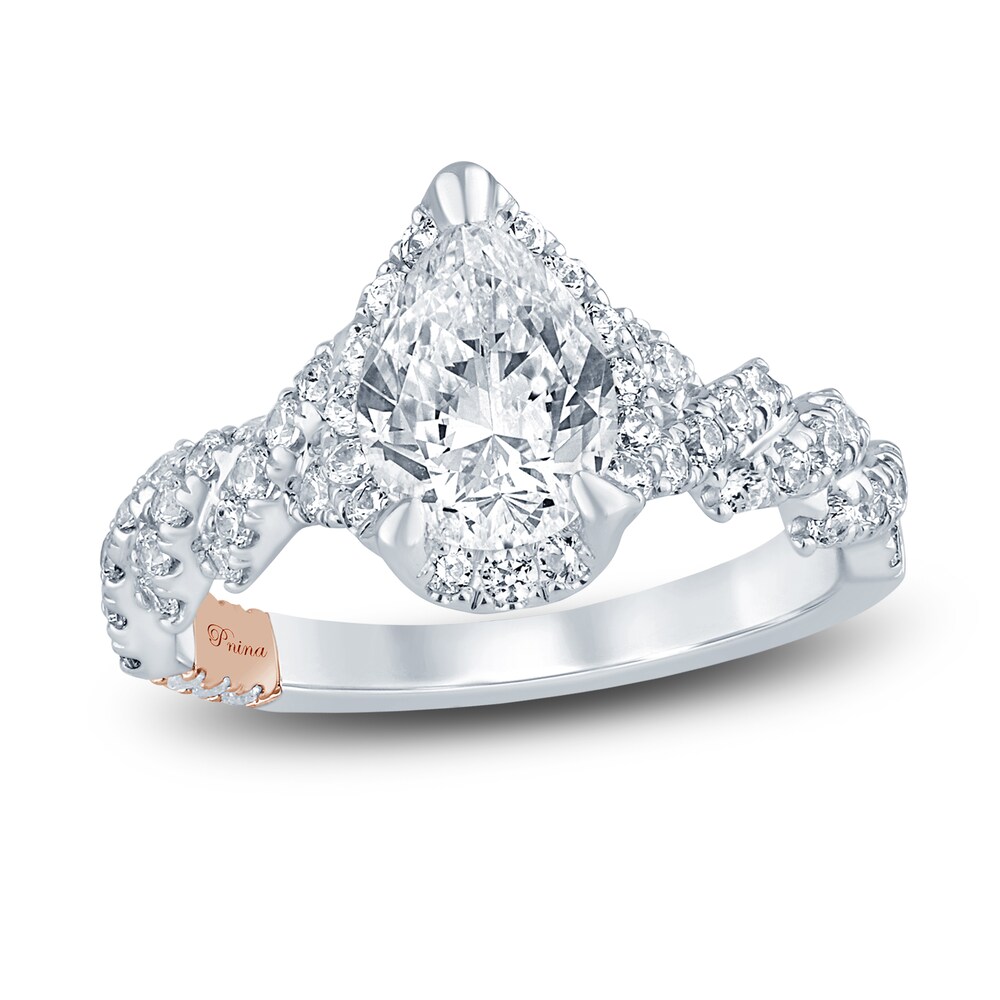 Pnina Tornai Lab-Created Diamond Engagement Ring 2-1/5 ct tw Pear/Round 14K White Gold MWhQ9djP