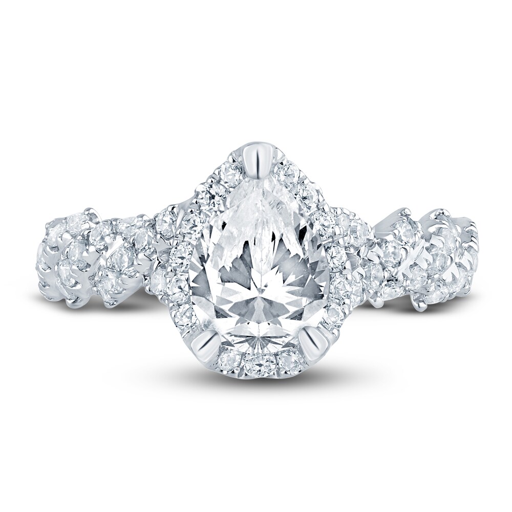 Pnina Tornai Lab-Created Diamond Engagement Ring 2-1/5 ct tw Pear/Round 14K White Gold MWhQ9djP