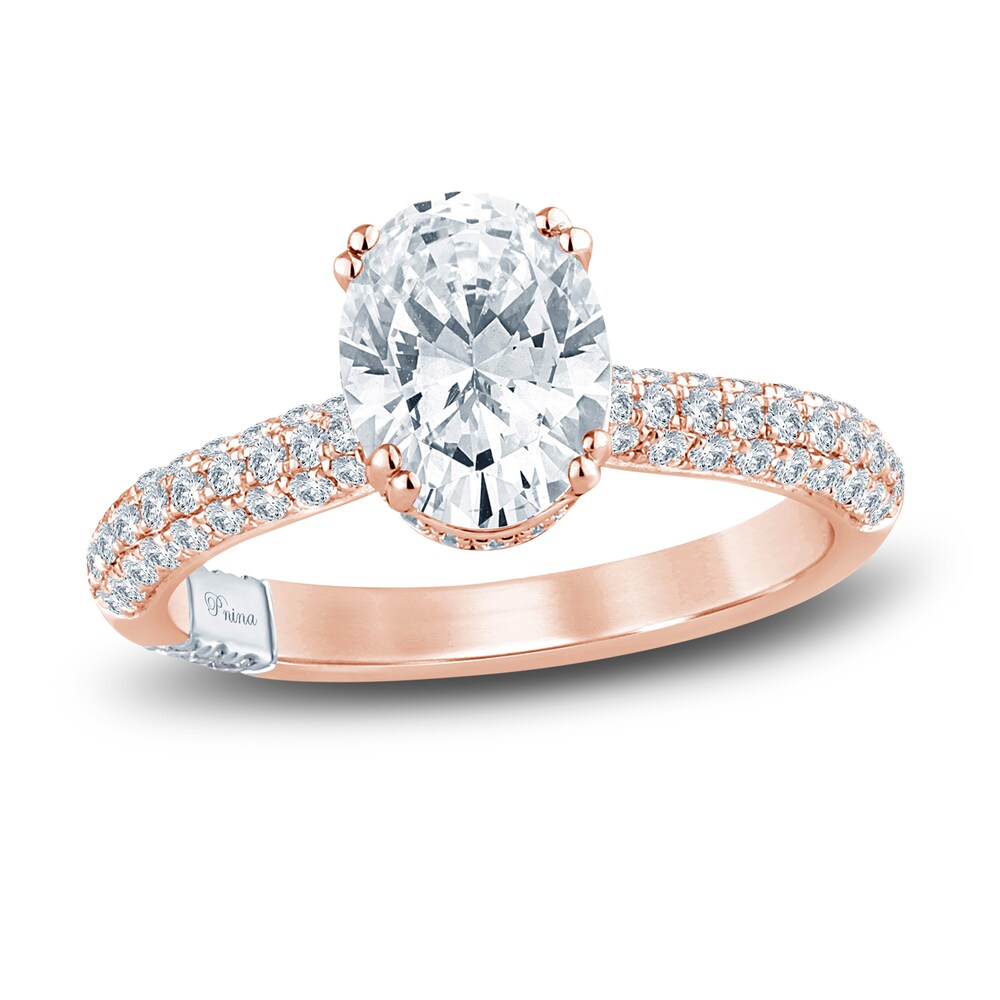 Pnina Tornai Lab-Created Diamond Engagement Ring 2-5/8 ct tw Oval/Round 14K Rose Gold MccJRWDS