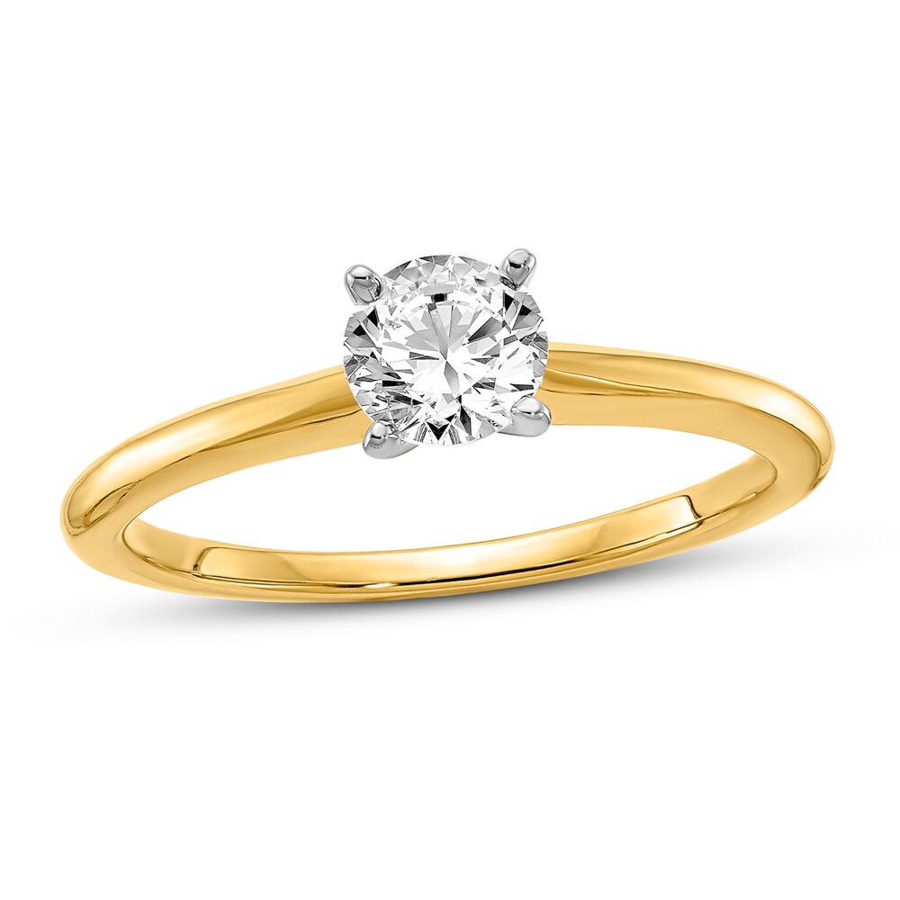 Diamond Solitaire Engagement Ring 3/8 ct tw Round 14K Two-Tone Gold (I1/I) MdQoewu3
