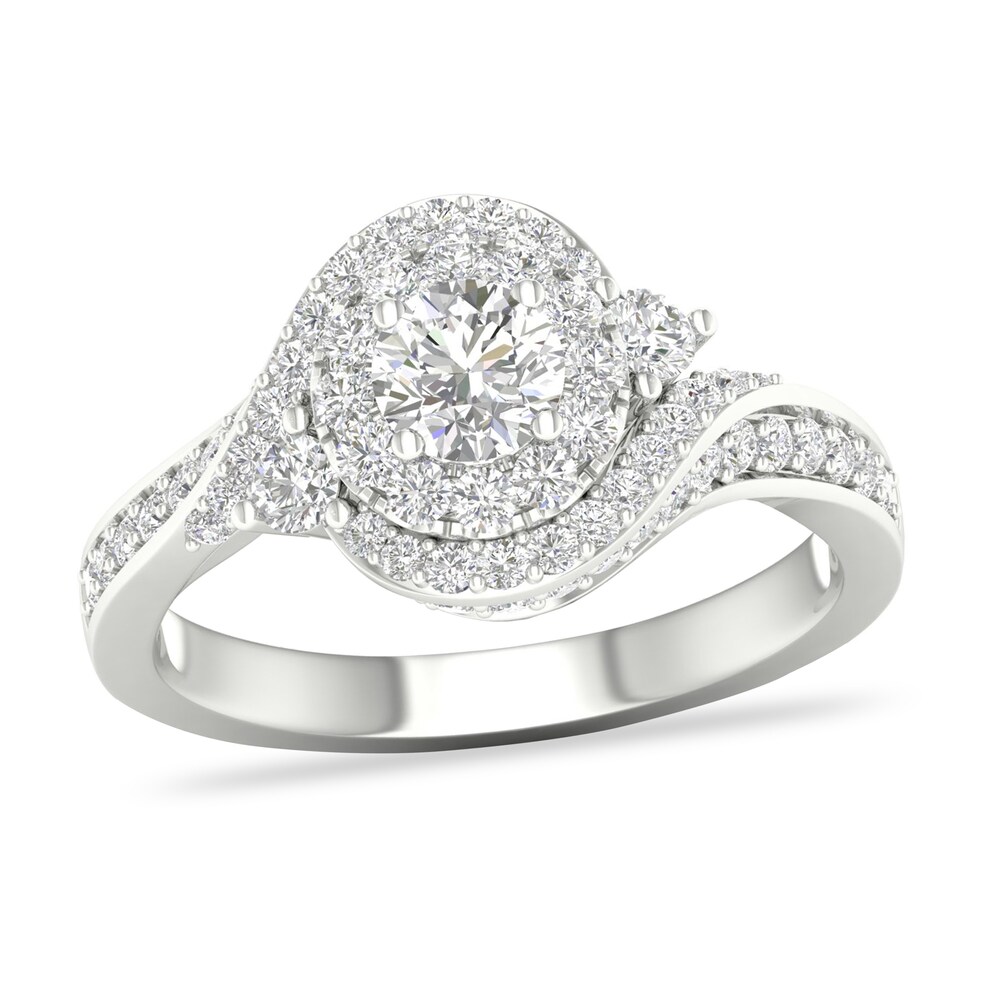Diamond Ring 1 ct tw Round-cut 14K White Gold Me6vXmmu