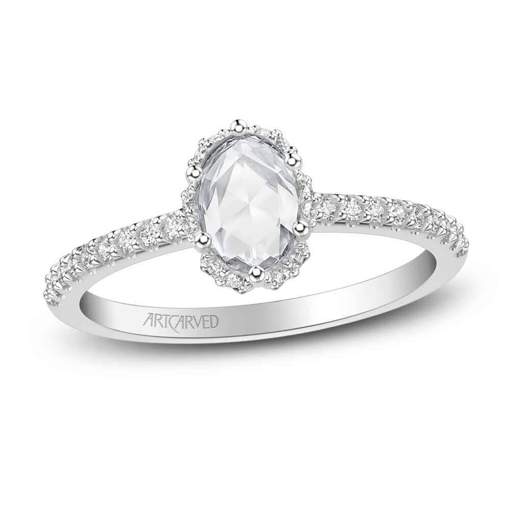 ArtCarved Rose-Cut Diamond Engagement Ring 3/4 ct tw 14K White Gold MfX3X0tK