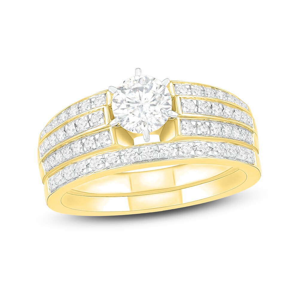 Diamond Bridal Set 1 ct tw Round 14K Yellow Gold MlJnyPdM