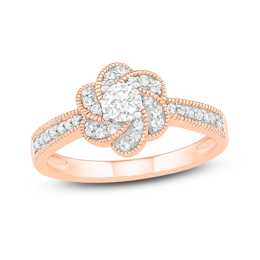 Diamond Engagement Ring 3/8 ct tw Round 14K Rose Gold MnY0TGPa