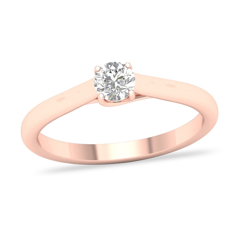 Diamond Solitaire Ring 1/3 ct tw Round-cut 14K Rose Gold (SI2/I) MnhWu2Cf