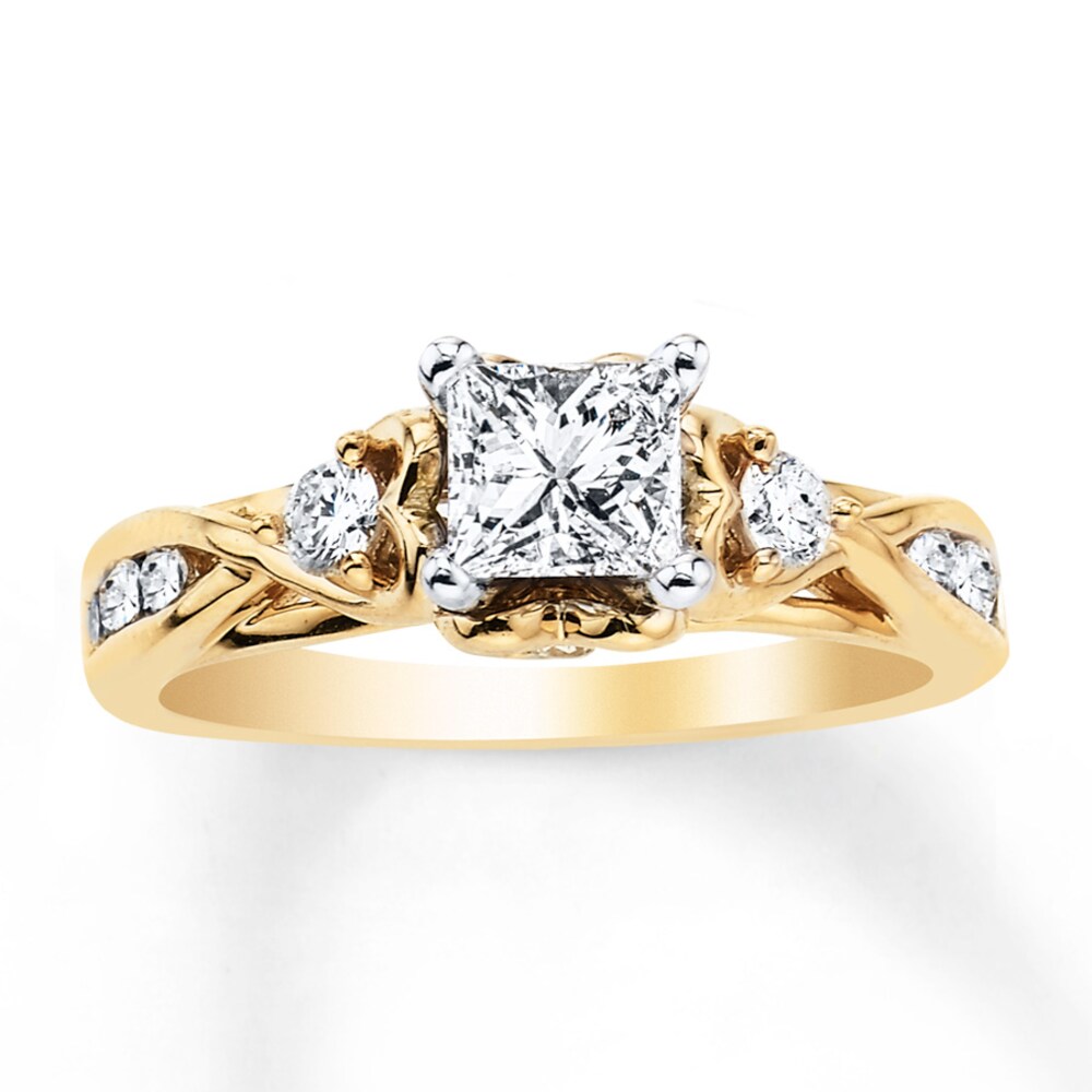 Diamond Engagement Ring 1 ct tw Princess-cut 14K Yellow Gold MtGJU7TH