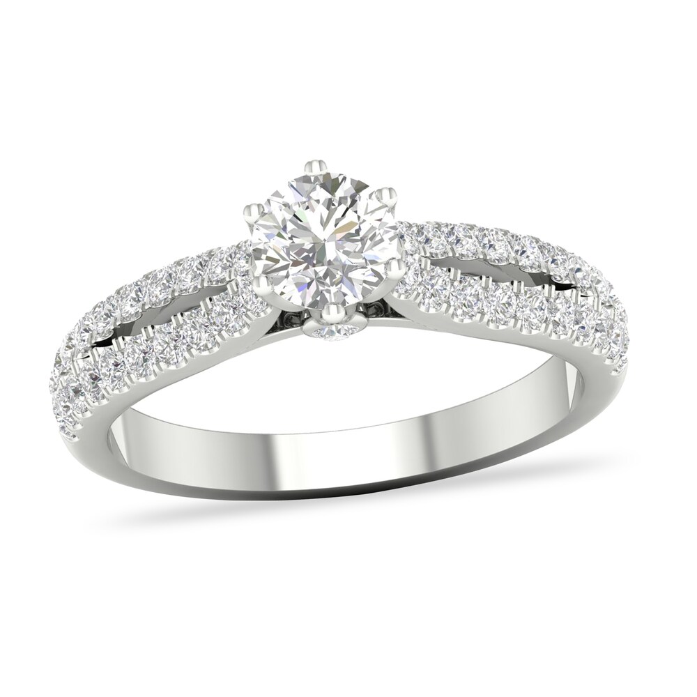 Diamond Ring 3/4 ct tw Round-cut 14K White Gold Mthx6U5k