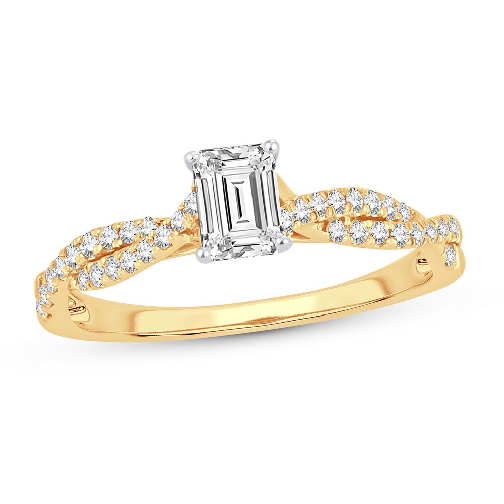 Diamond Ring 3/4 ct tw Emerald-cut 14K Yellow Gold MwDgIBUd