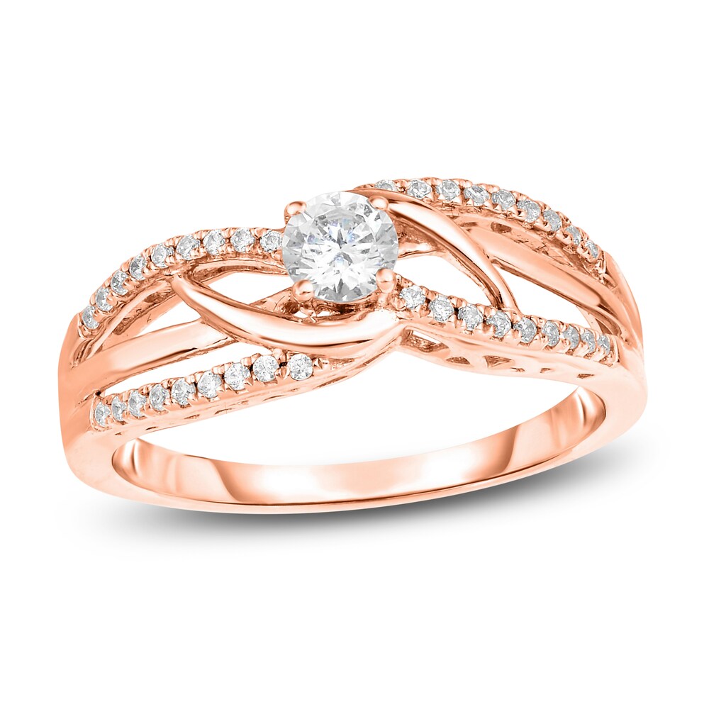 Diamond Engagement Ring 3/8 ct tw Round 14K Rose Gold N1r5MOiS