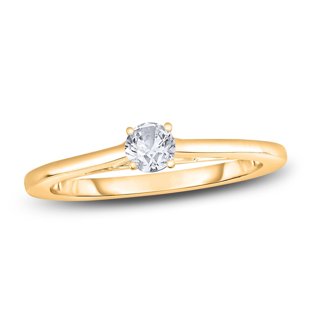 Diamond Solitaire Engagement Ring 1/4 ct tw Round 14K Yellow Gold (I2/I) N3pSIG97