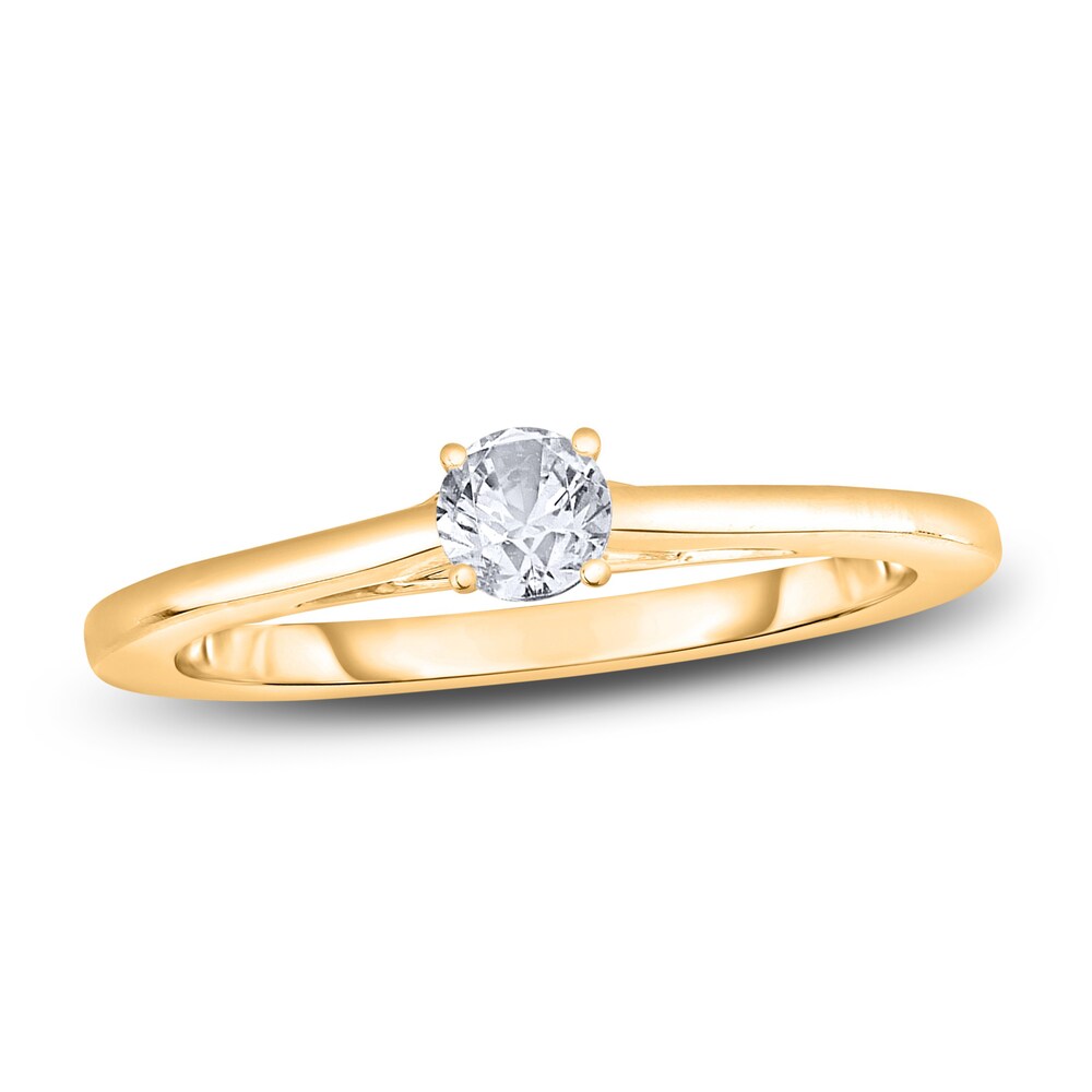 Diamond Solitaire Engagement Ring 1/4 ct tw Round 14K Yellow Gold (I2/I) N3pSIG97 [N3pSIG97]