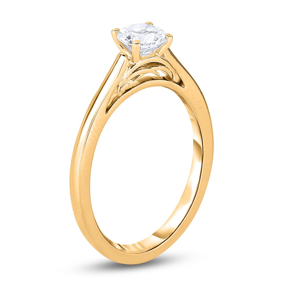 Diamond Solitaire Engagement Ring 1/4 ct tw Round 14K Yellow Gold (I2/I) N3pSIG97
