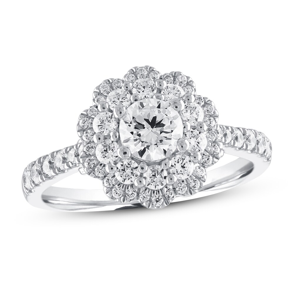 Diamond Engagement Ring 1 1/8 ct tw Round 14K White Gold NARyJiBN