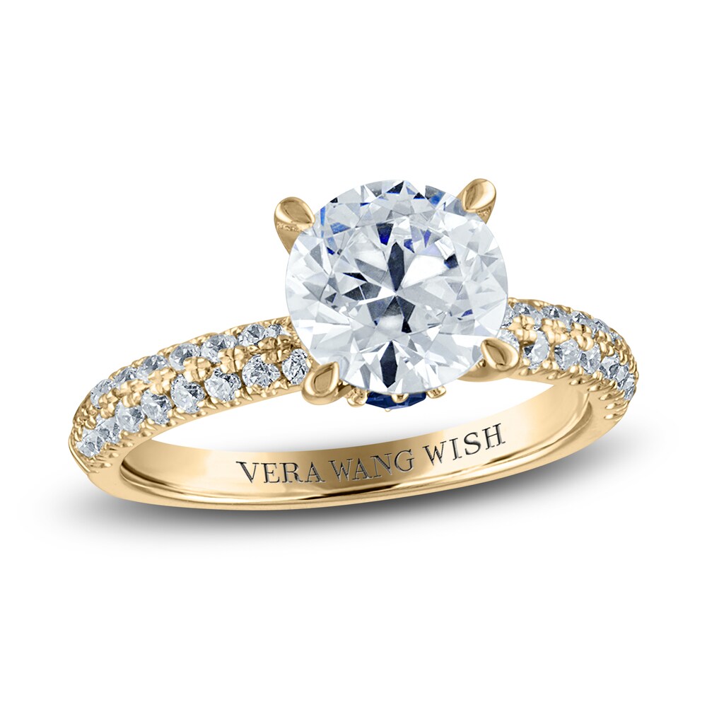 Vera Wang WISH Diamond Engagement Ring 2-1/2 ct tw Round 18K Yellow Gold NDVDxt3l