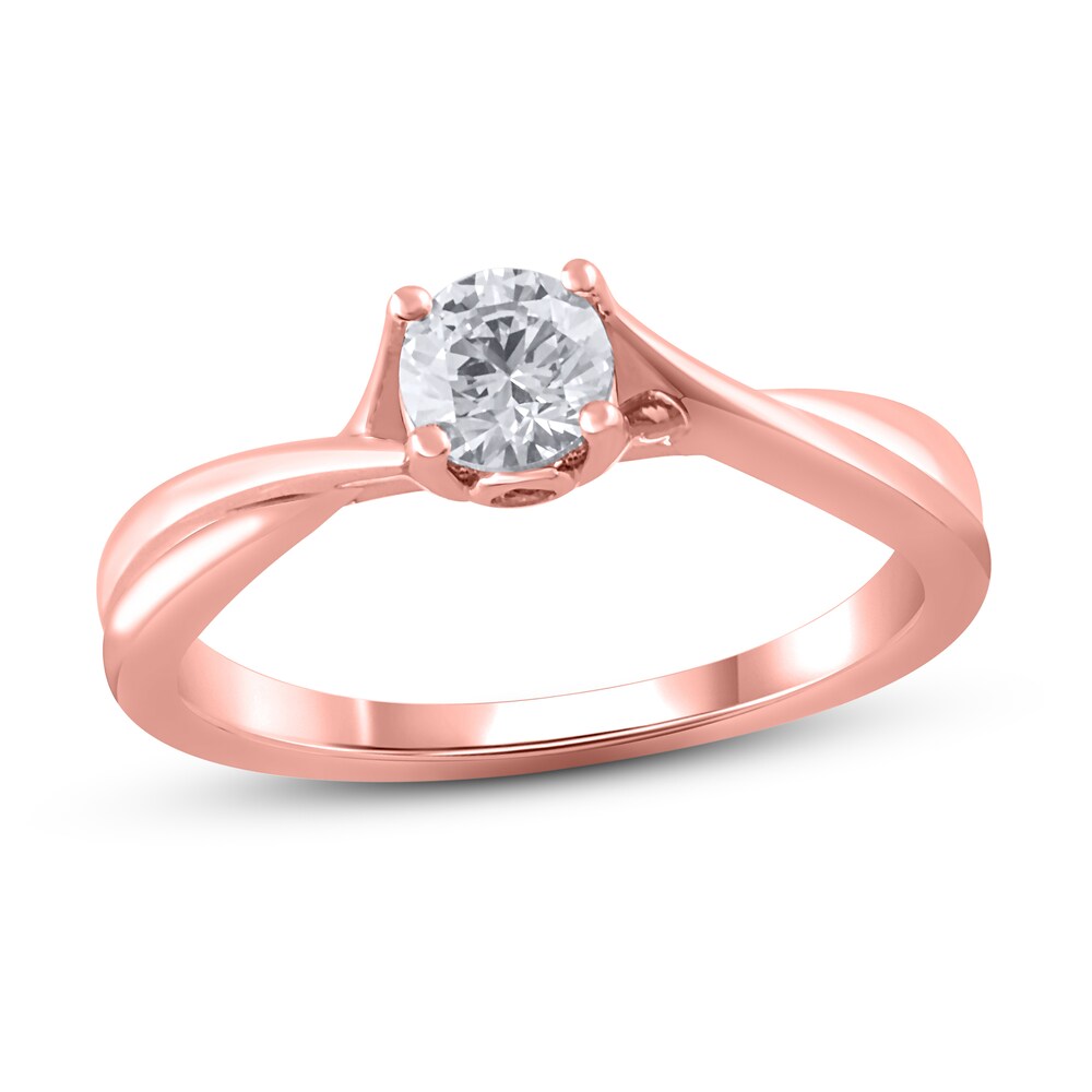 Diamond Engagement Ring 1/2 ct tw Round 14K Rose Gold (I2/I) NFY9a53c