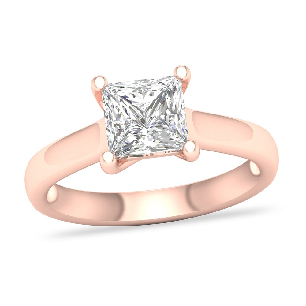 Diamond Solitaire Ring 2 ct tw Princess-cut 14K Rose Gold (I2/I) NNi2SFiB