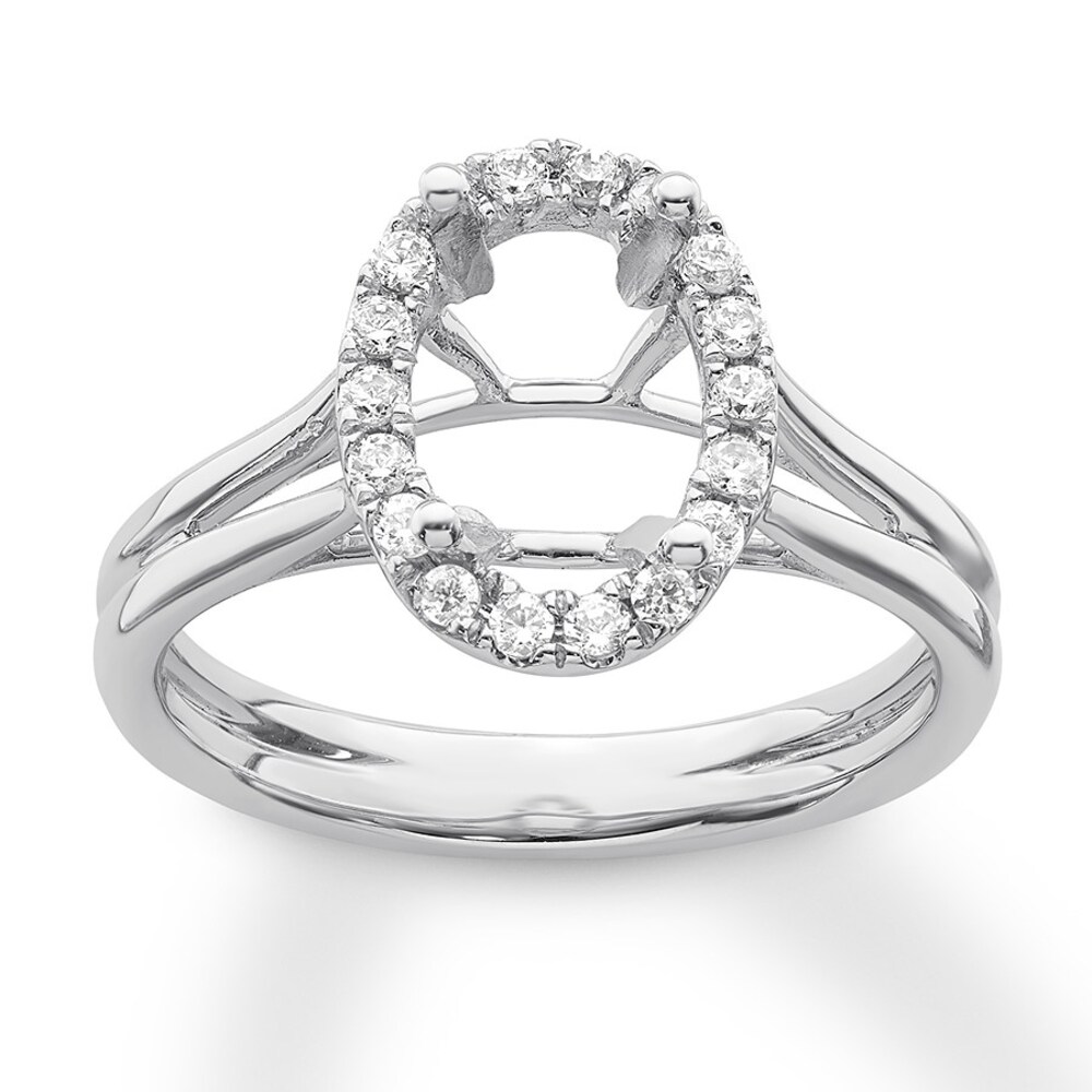 Diamond Ring Setting 1/5 carat tw Round 14K White Gold NQ8rwI56