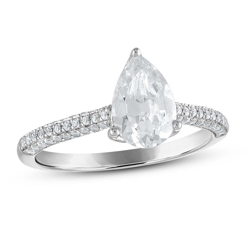 Diamond Engagement Ring 1-1/4 ct tw Pear-shaped/Round 14K White Gold NVAWGEpR