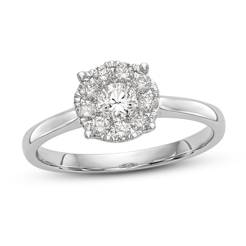 Diamond Engagement Ring 1/2 ct tw Round 14K White Gold Nbe9FWxG