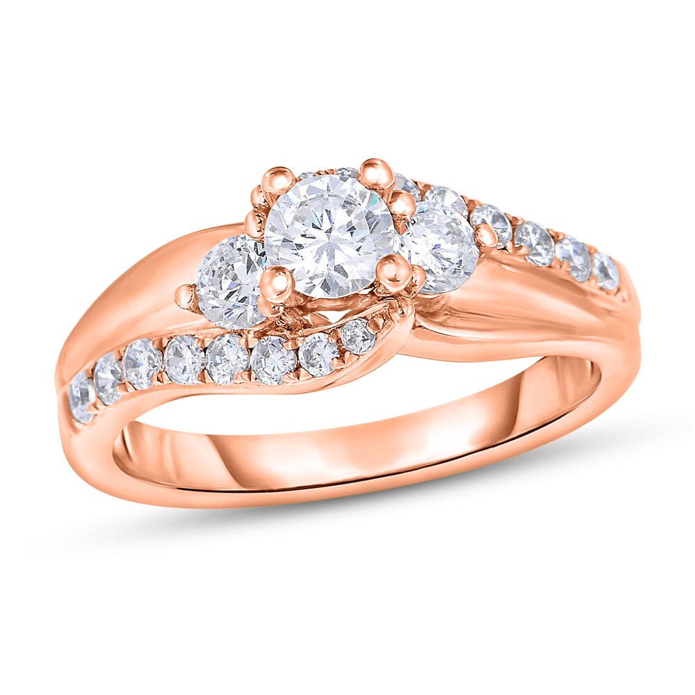 Diamond Ring 1 ct tw Round 14K Rose Gold Nk72Rpy4