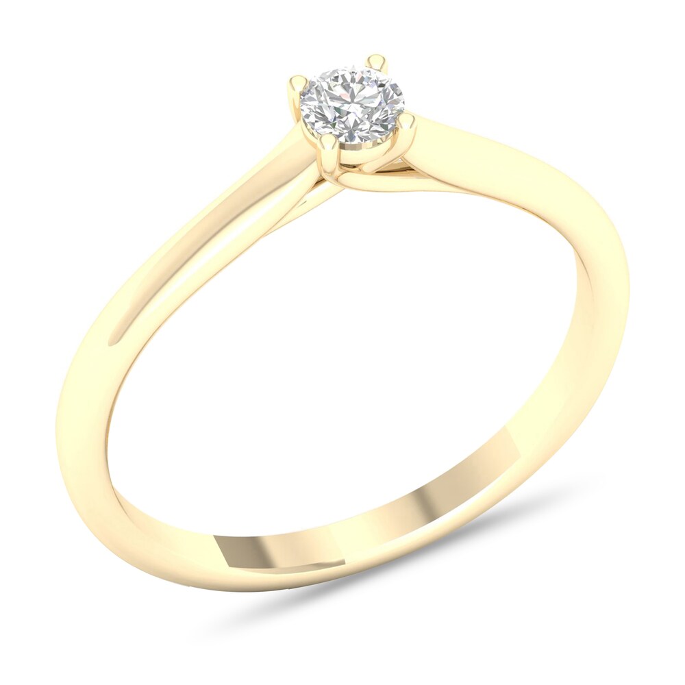 Diamond Solitaire Ring 1/6 ct tw Round-cut 14K Yellow Gold (SI2/I) No1XYAJ9