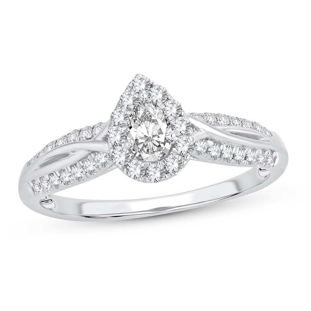 Diamond Ring 1/2 ct tw Pear-shaped 14K White Gold NoeVZBJS