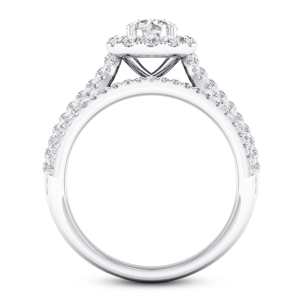 Diamond Engagement Ring 1 1/4 ct tw Round 14K White Gold NvlzD213