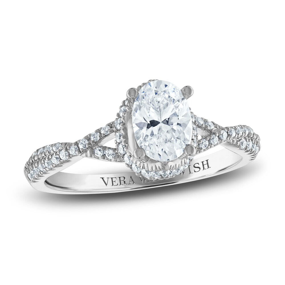 Vera Wang WISH Diamond Engagement Ring 1 ct tw Oval/Round 14K White Gold O5YiNy2h